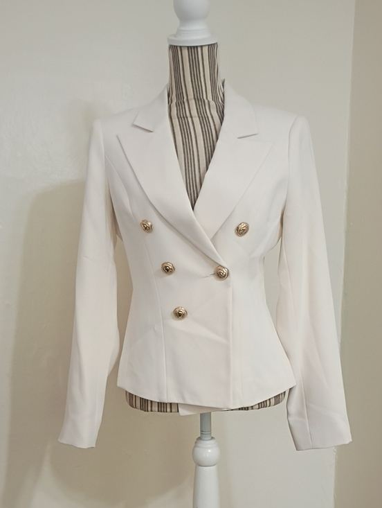 Lavender Brown Jackets & Blazers - Lavender Brown Cream Double Breasted Callie Jacket Size M NWT MSRP $388
